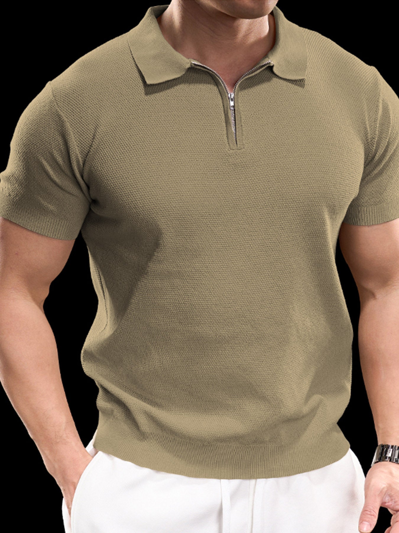 FlexKnit Active Knitted Zip Polo