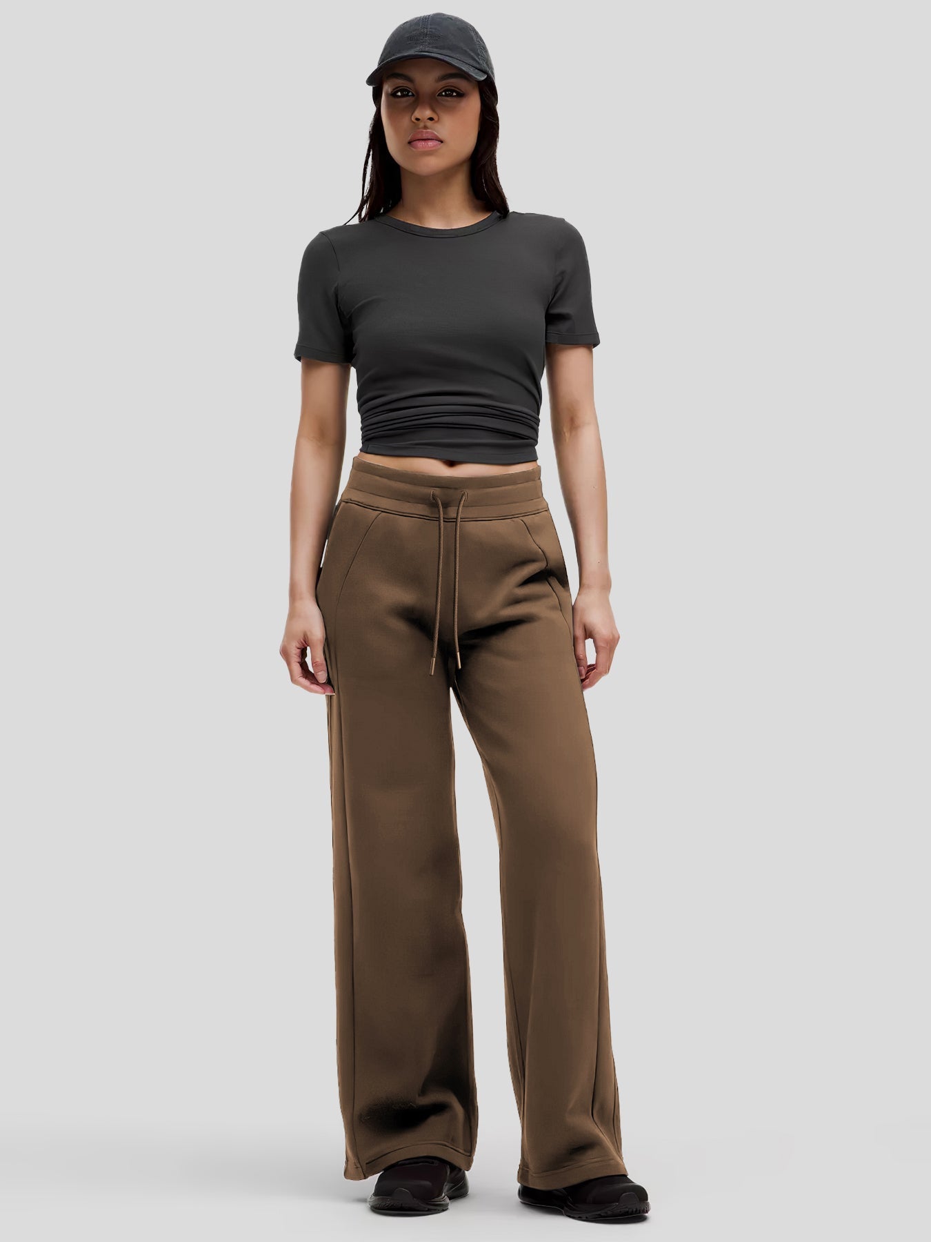 Modal Blend Mid-Rise Wide Leg Pant